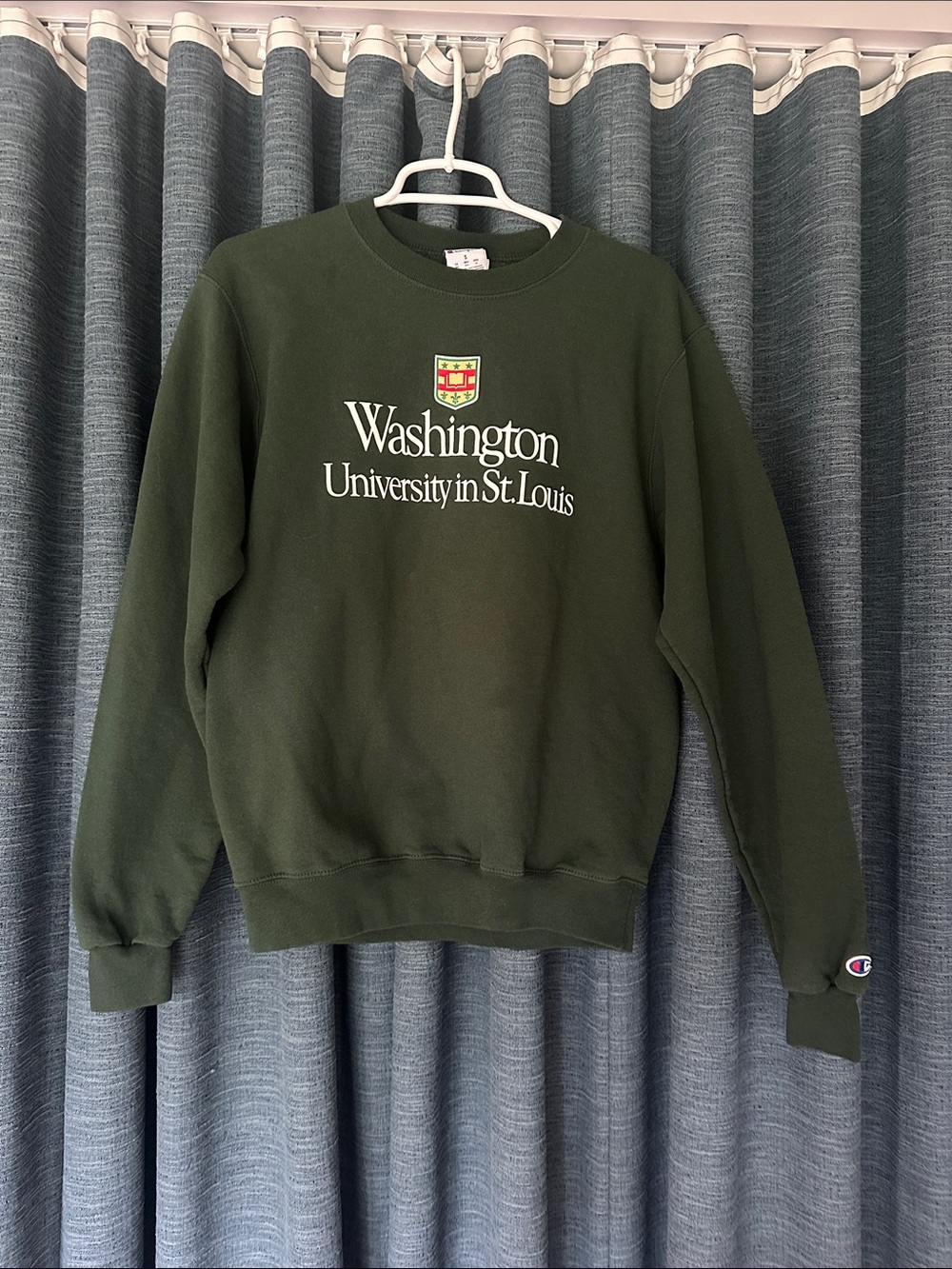 Champion Olive Green Washington University Crewneck Sweatshirt
